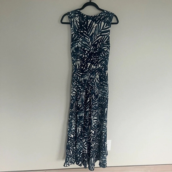 Jonathan Simkhai Priscilla Palm Print Sleeveless V-Neck Midi Dress Blue Women 2 - Picture 9 of 12